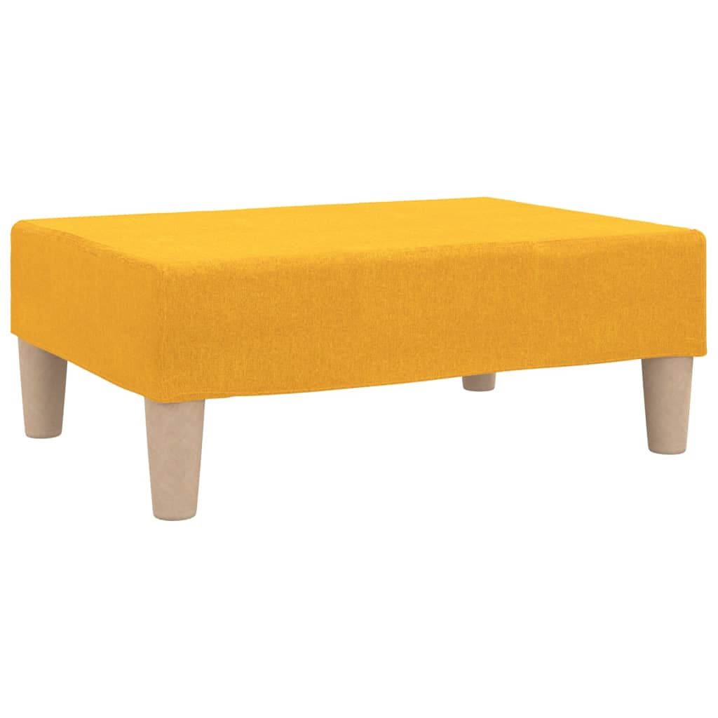 Schlafsofa 2-Sitzer mit 2 Kissen und Fußhocker Gelb Stoff