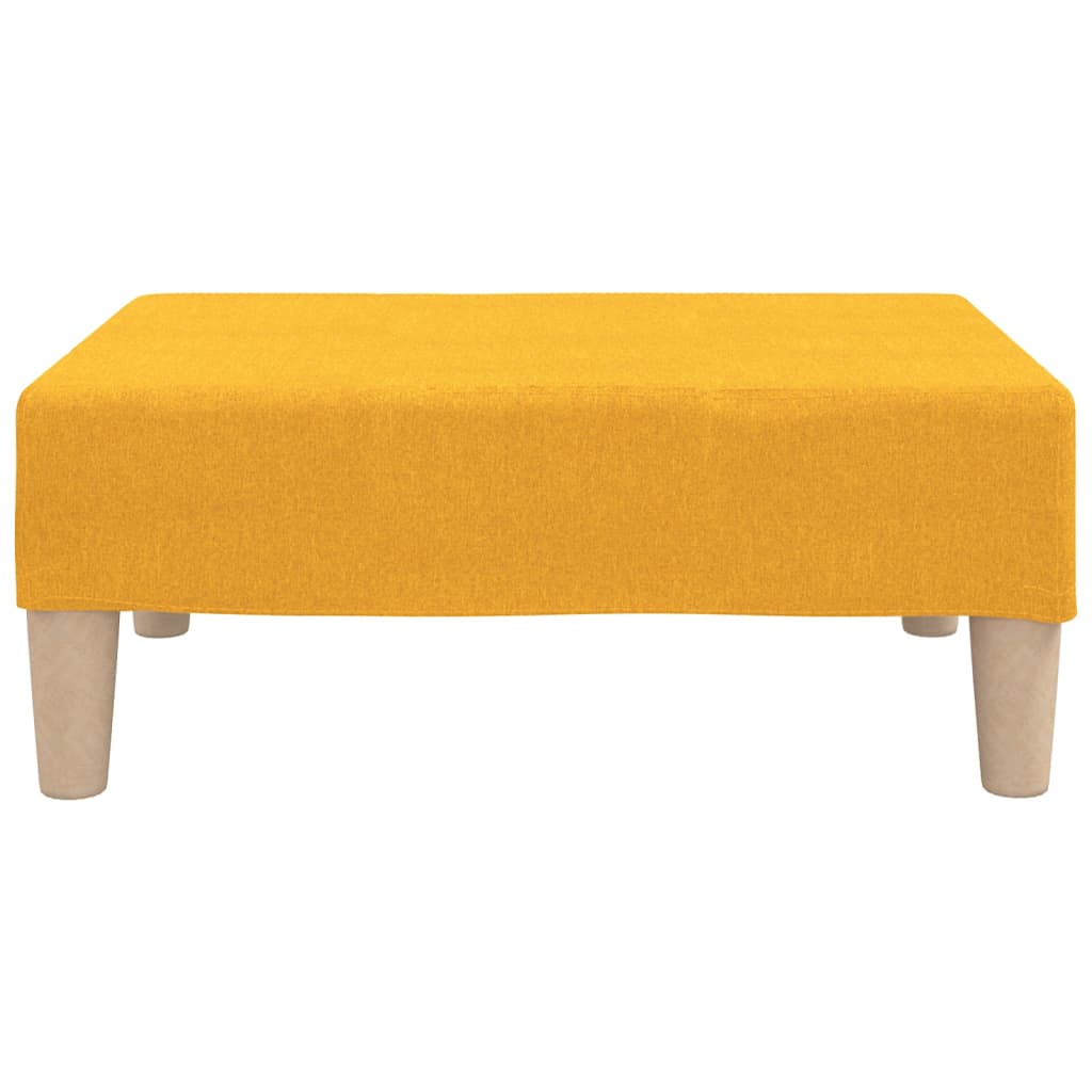 Schlafsofa 2-Sitzer mit 2 Kissen und Fußhocker Gelb Stoff