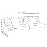 Thumbnail for Schlafsofa 2-Sitzer mit 2 Kissen und Fußhocker Blau Samt
