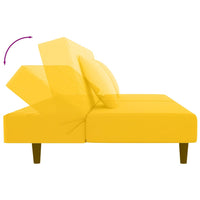 Thumbnail for Schlafsofa 2-Sitzer mit 2 Kissen und Fußhocker Gelb Samt