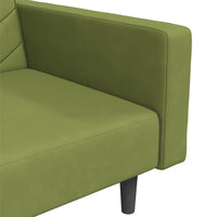 Thumbnail for Schlafsofa 2-Sitzer mit 2 Kissen und Fußhocker Hellgrün Samt
