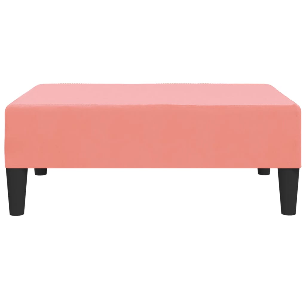 Schlafsofa 2-Sitzer mit 2 Kissen und Fußhocker Rosa Samt