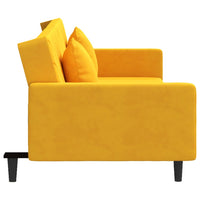 Thumbnail for Schlafsofa 2-Sitzer mit 2 Kissen und Fußhocker Gelb Samt