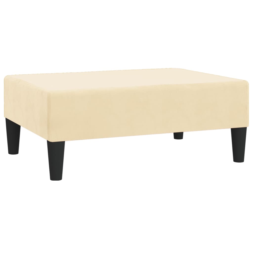 Schlafsofa 2-Sitzer mit 2 Kissen und Fußhocker Creme Samt