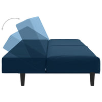 Thumbnail for Schlafsofa 2-Sitzer mit Fußhocker Blau Samt