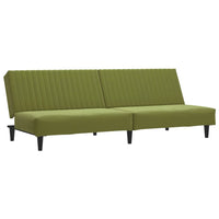 Thumbnail for Schlafsofa 2-Sitzer mit Fußhocker Hellgrün Samt