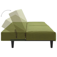 Thumbnail for Schlafsofa 2-Sitzer mit Fußhocker Hellgrün Samt