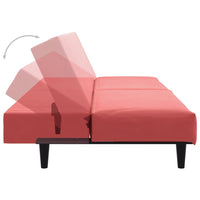 Thumbnail for Schlafsofa 2-Sitzer mit Fußhocker Rosa Samt