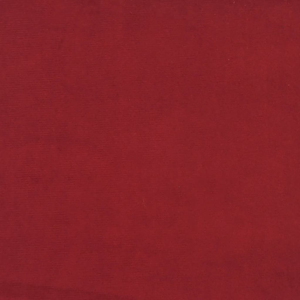 Schlafsofa 2-Sitzer mit Fußhocker Weinrot Samt