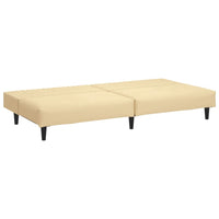Thumbnail for Schlafsofa 2-Sitzer mit Fußhocker Creme Samt