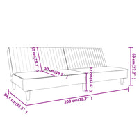 Thumbnail for Schlafsofa 2-Sitzer mit Fußhocker Creme Samt