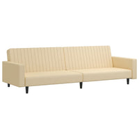 Thumbnail for Schlafsofa 2-Sitzer mit Fußhocker Creme Samt