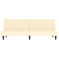 Thumbnail for Schlafsofa 2-Sitzer mit Fußhocker Creme Kunstleder