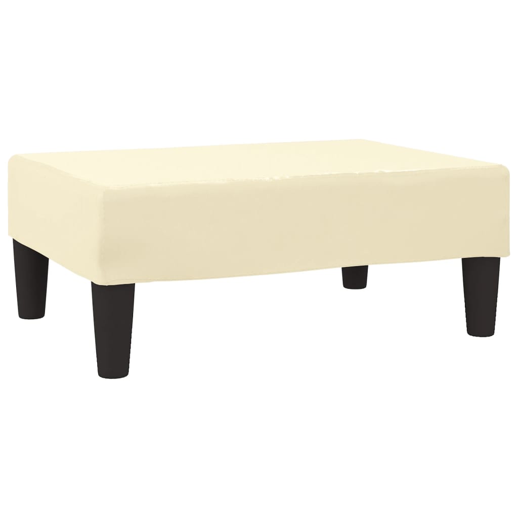 Schlafsofa 2-Sitzer mit Fußhocker Creme Kunstleder