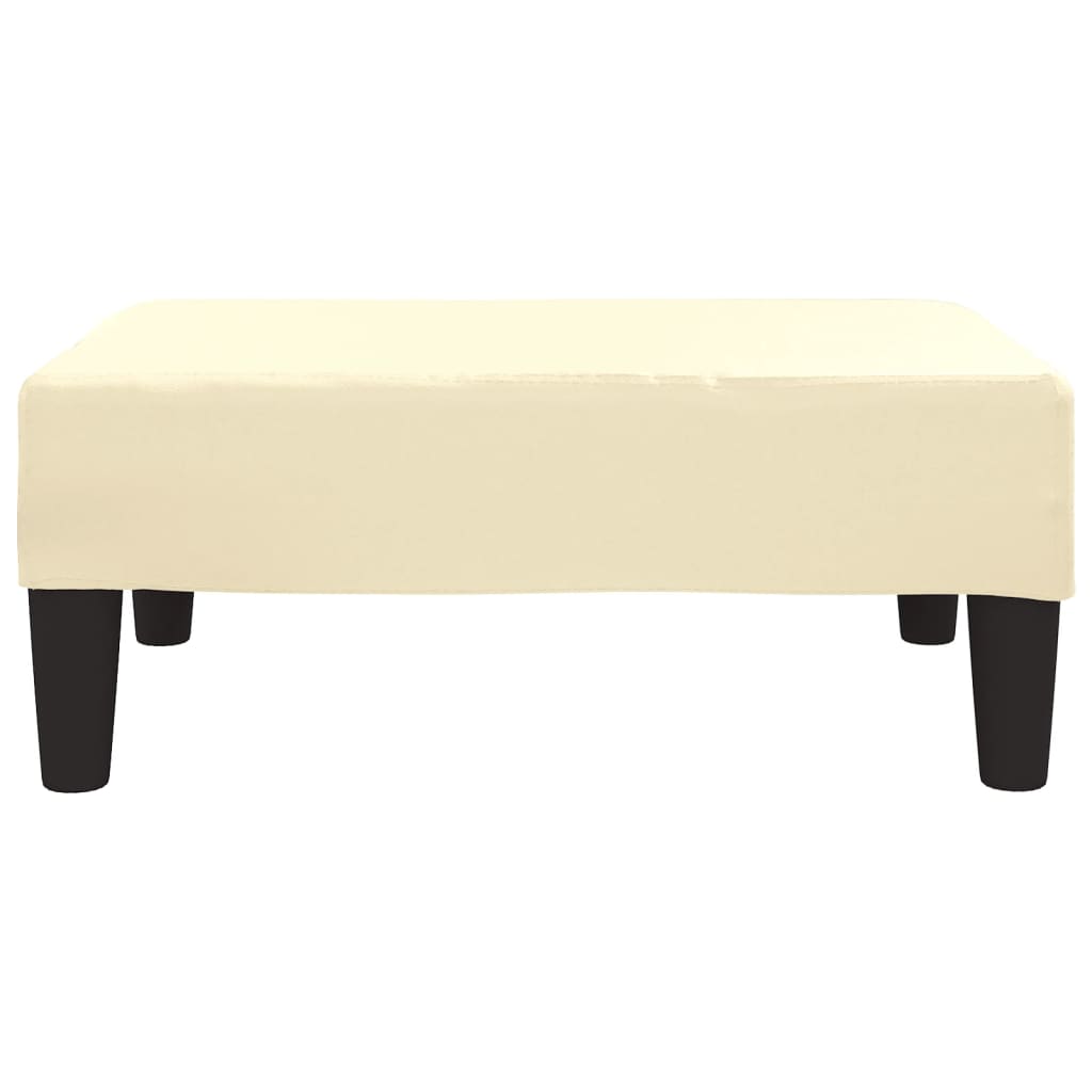 Schlafsofa 2-Sitzer mit Fußhocker Creme Kunstleder