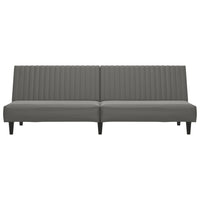 Thumbnail for Schlafsofa 2-Sitzer mit Fußhocker Grau Kunstleder