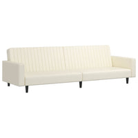 Thumbnail for Schlafsofa 2-Sitzer mit Fußhocker Creme Kunstleder