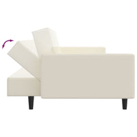 Thumbnail for Schlafsofa 2-Sitzer mit Fußhocker Creme Kunstleder