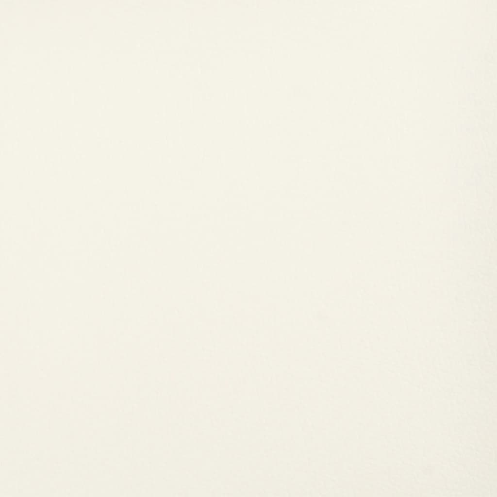 Schlafsofa 2-Sitzer mit Fußhocker Creme Kunstleder