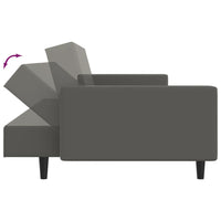 Thumbnail for Schlafsofa 2-Sitzer mit Fußhocker Grau Kunstleder