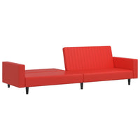 Thumbnail for Schlafsofa 2-Sitzer mit Fußhocker Rot Kunstleder