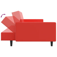 Thumbnail for Schlafsofa 2-Sitzer mit Fußhocker Rot Kunstleder
