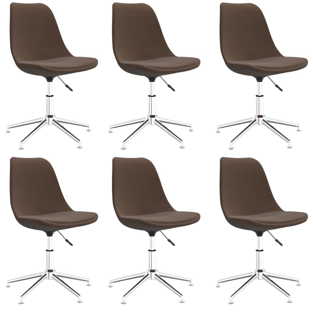 Esszimmerstühle 6 Stk. Drehbar Braun Stoff