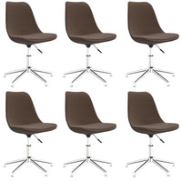 Thumbnail for Esszimmerstühle 6 Stk. Drehbar Braun Stoff