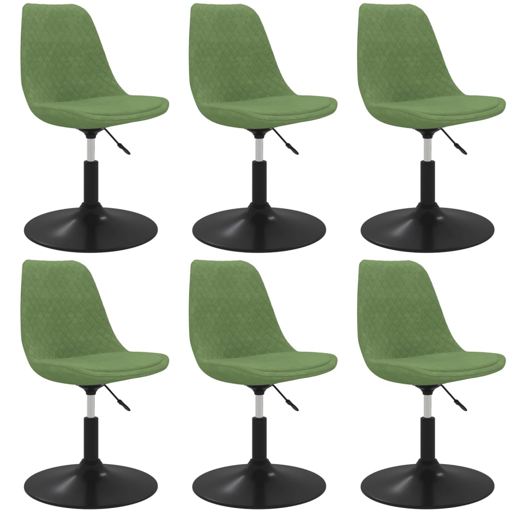Esszimmerstühle 6 Stk. Drehbar Hellgrün Samt