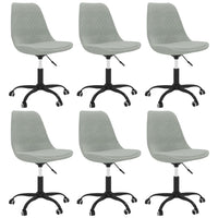Thumbnail for Esszimmerstühle 6 Stk. Drehbar Hellgrau Stoff