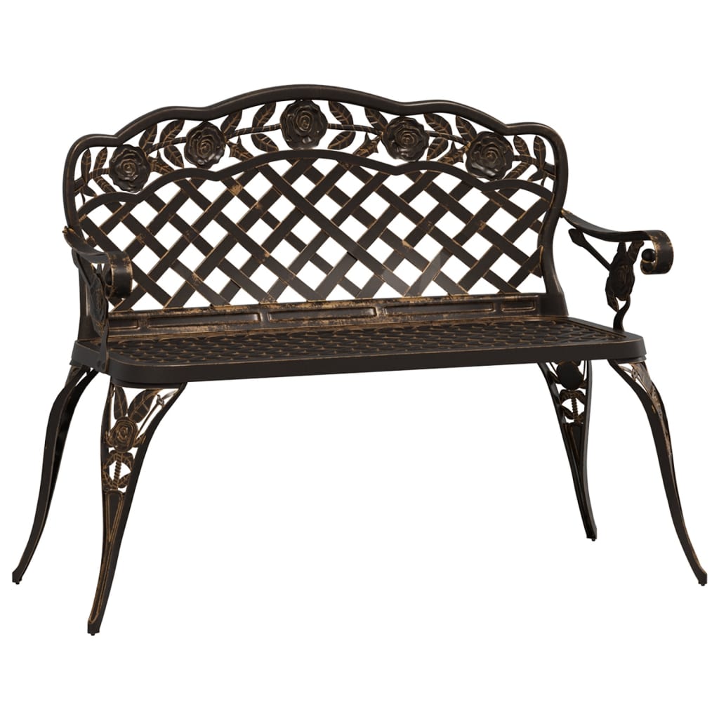Gartenbank 108 cm Aluminiumguss Bronzen