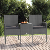 Thumbnail for 2-Sitzer-Gartensofa mit Teetisch Poly Rattan Anthrazit