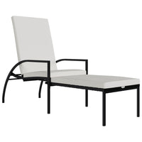 Thumbnail for Sonnenliege mit Fußhocker PE-Rattan Schwarz