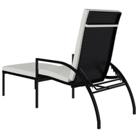 Thumbnail for Sonnenliege mit Fußhocker PE-Rattan Schwarz