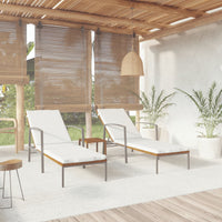 Thumbnail for Sonnenliegen 2 Stk. mit Tisch Poly Rattan Braun