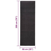 Thumbnail for Teppich Natur Sisal 66x200 cm Schwarz