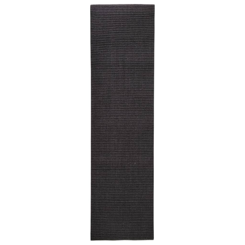 Teppich Natur Sisal 66x250 cm Schwarz
