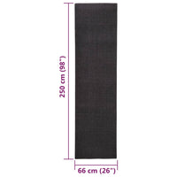Thumbnail for Teppich Natur Sisal 66x250 cm Schwarz