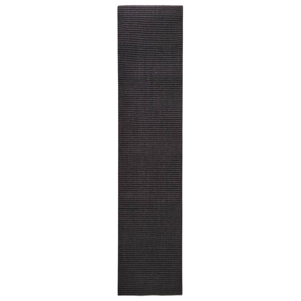 Teppich Natur Sisal 66x300 cm Schwarz