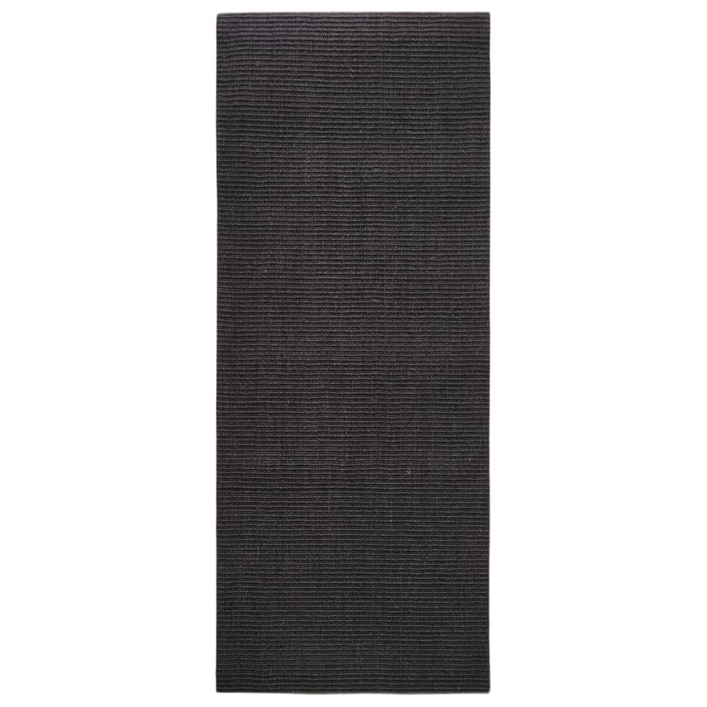 Teppich Natur Sisal 80x200 cm Schwarz