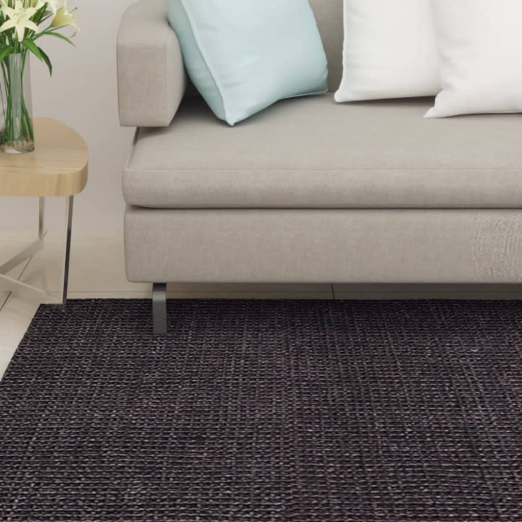 Teppich Natur Sisal 80x200 cm Schwarz