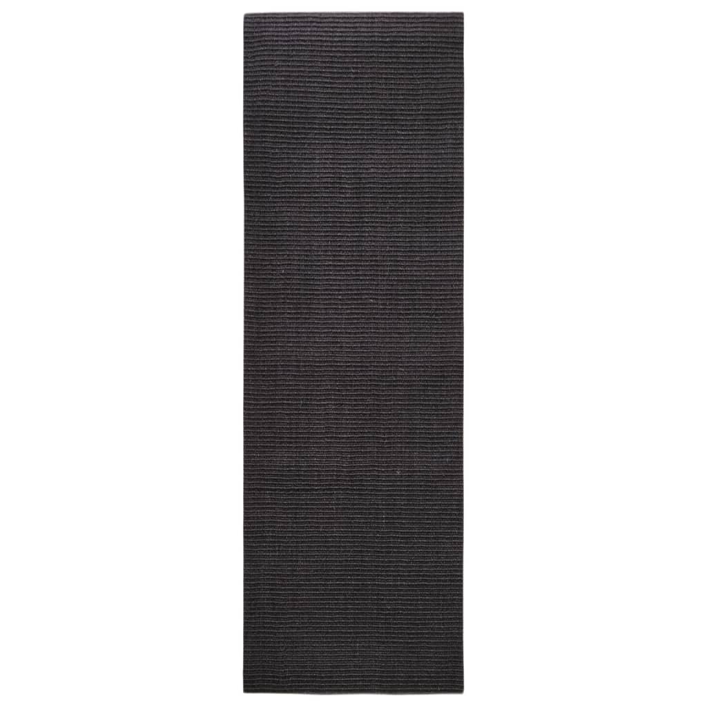 Teppich Natur Sisal 80x250 cm Schwarz