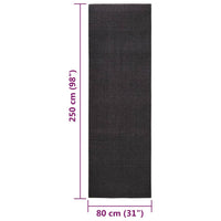 Thumbnail for Teppich Natur Sisal 80x250 cm Schwarz