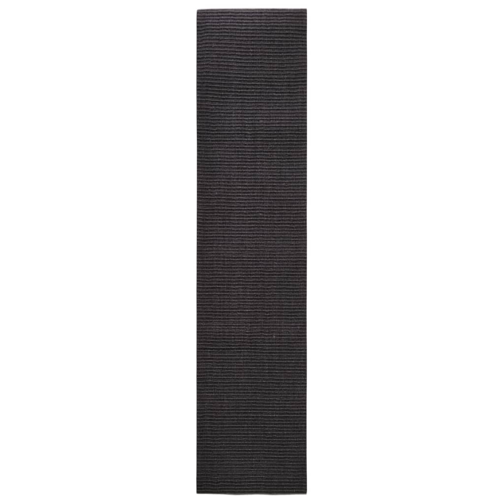Teppich Natur Sisal 80x350 cm Schwarz