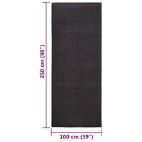 Thumbnail for Teppich Natur Sisal 100x250 cm Schwarz