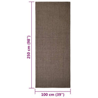 Thumbnail for Teppich Natur Sisal 100x250 cm Braun