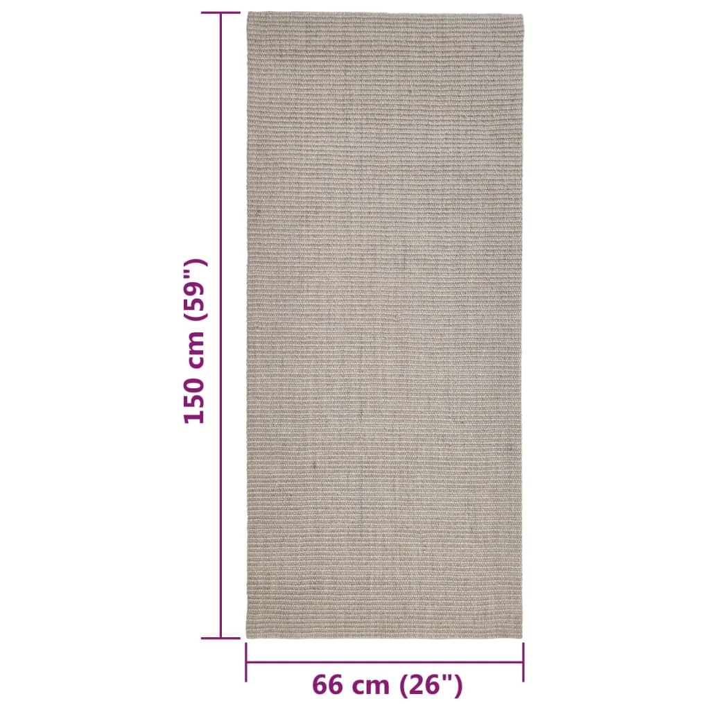 Teppich Natur Sisal 66x150 cm Sandfarbe