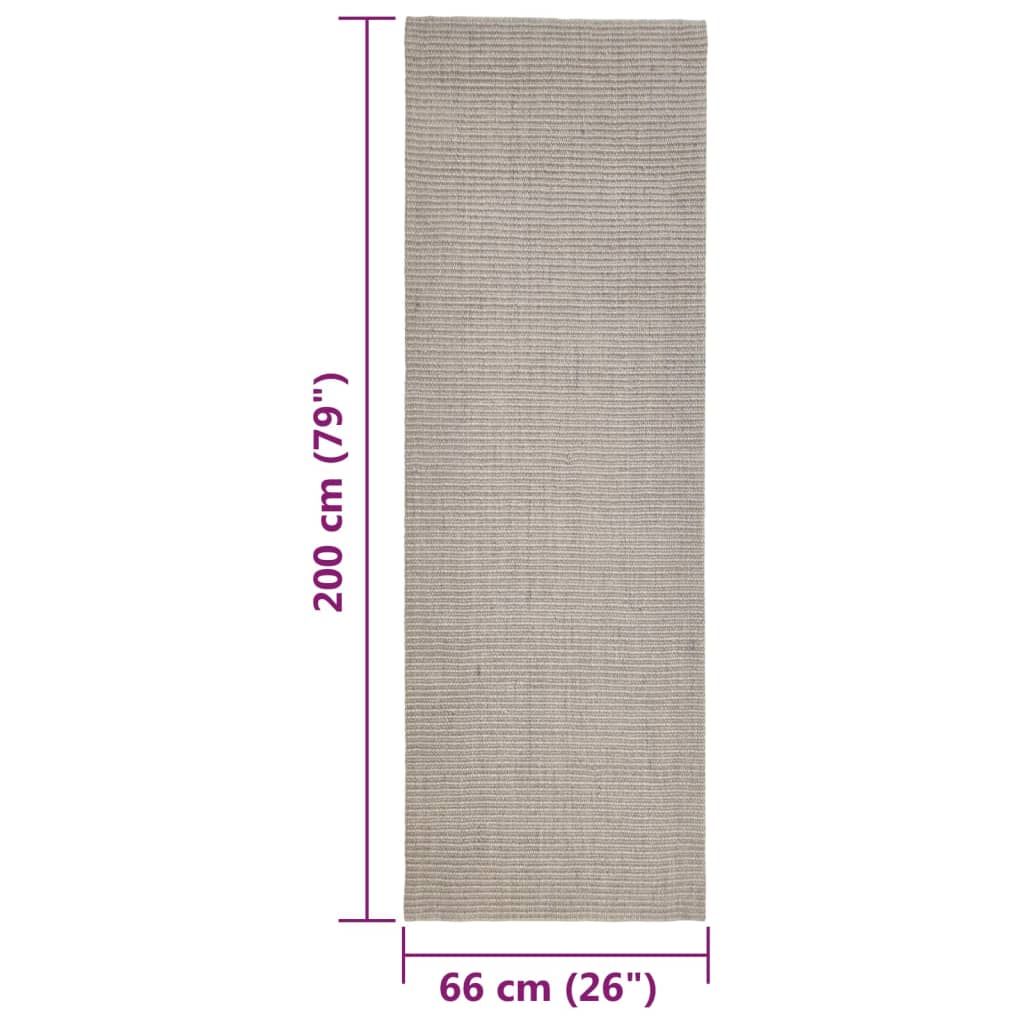 Teppich Natur Sisal 66x200 cm Sandfarbe