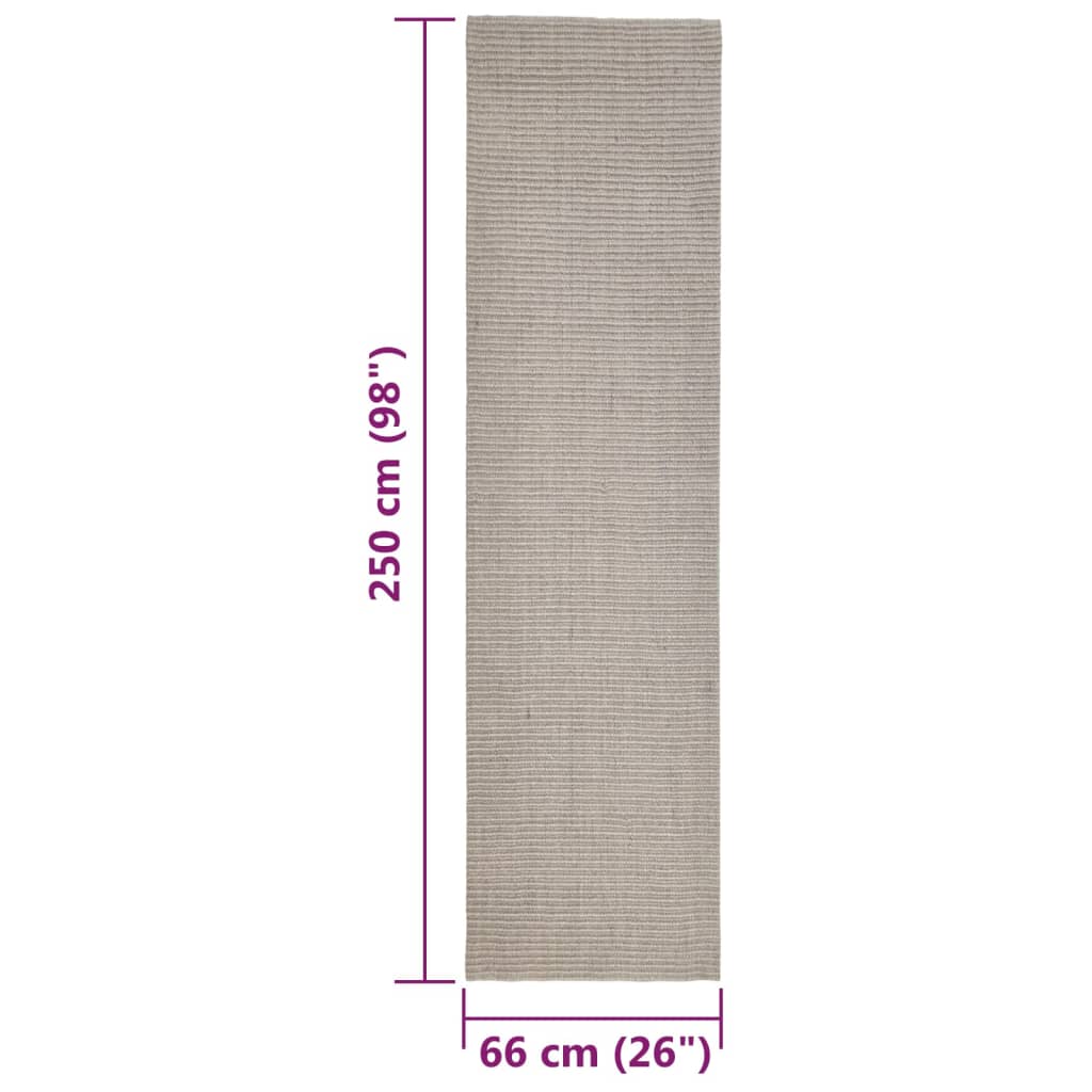 Teppich Natur Sisal 66x250 cm Sandfarbe