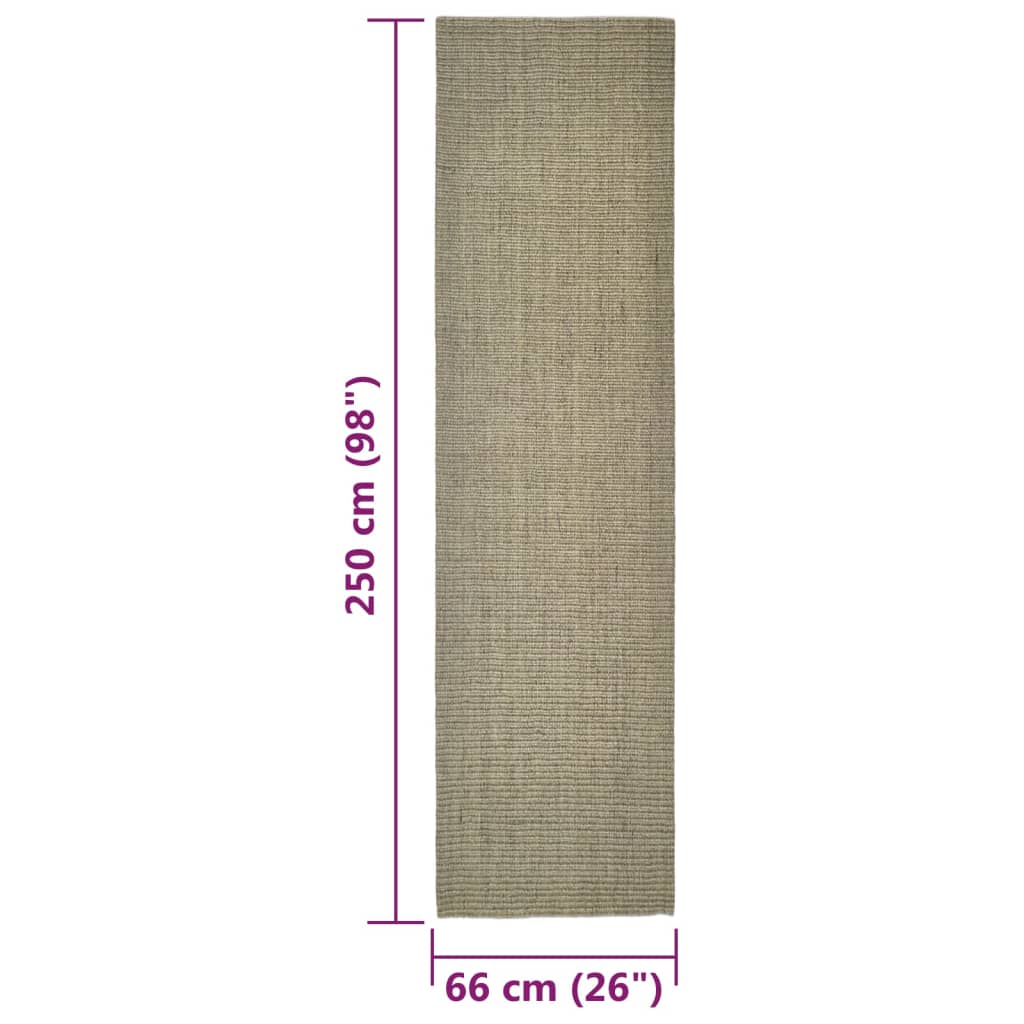 Teppich Natur Sisal 66x250 cm Taupe